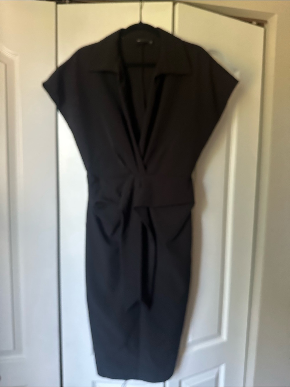 ASOS Classic Black Knot-Front Sheath Dress